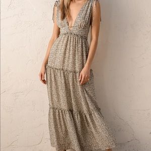 Wandering Wistfully Cream Floral Print Tiered Maxi Dress